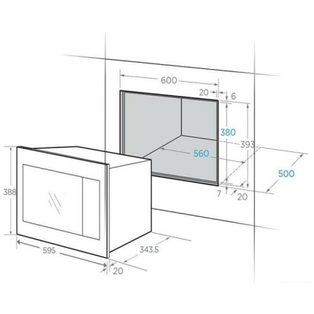 Встраиваемая микроволновая печь MIDEA AG820BJU-WH