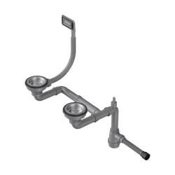 Арматура для полуторачашевых моек с универсальным прямоугольным переливом OMOIKIRI WK-1,5-UN-IN