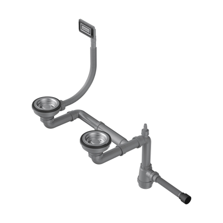 Арматура для полуторачашевых моек с универсальным прямоугольным переливом OMOIKIRI WK-1,5-UN-IN