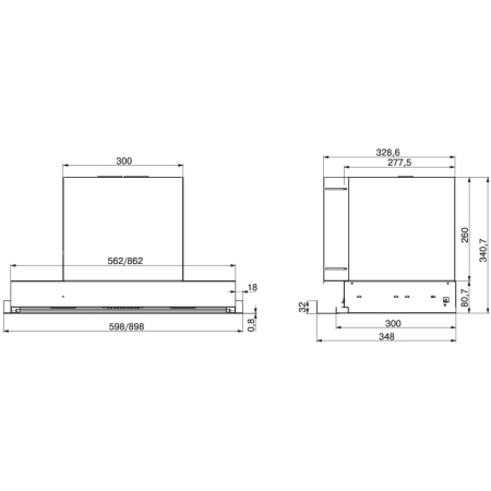 Полновстраиваемая вытяжка ELIKOR EVOLUTION 60П-750-Э4Д хром