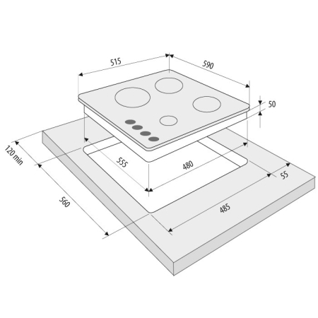 Газовая варочная поверхность KRONA CALORE 60BL