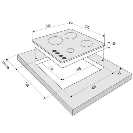 Газовая варочная поверхность KRONA CORNIOLA 60BL