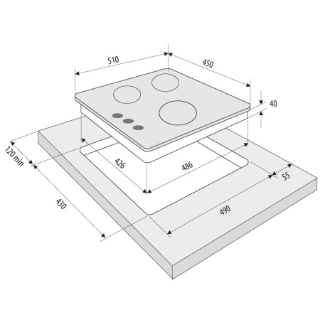 Газовая варочная поверхность KRONA TORDO 45IX