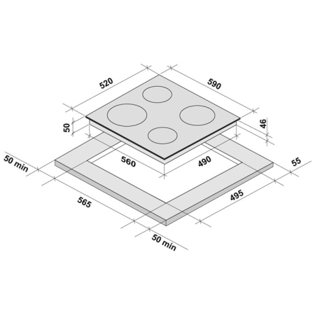 Электрическая варочная поверхность KRONA LAUREL 60BL