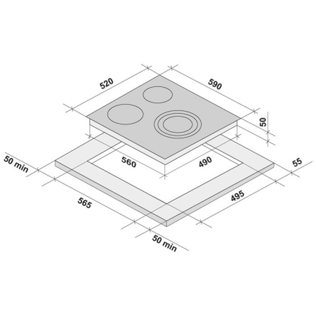 Электрическая варочная поверхность KRONA TERZO 60BL