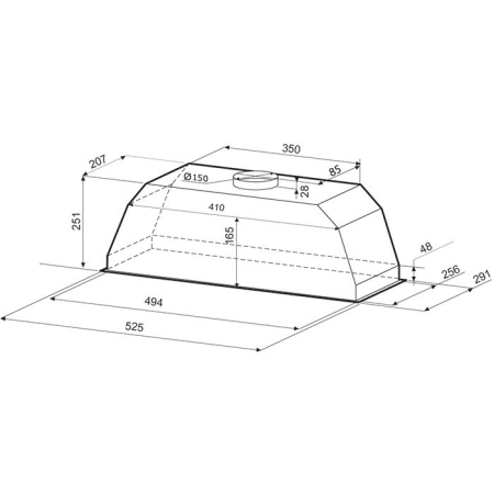 Полновстраиваемая вытяжка KRONA Ameli 600inoxPB