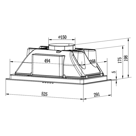 Полновстраиваемая вытяжка KRONA AMELI LIGHT 600INOXPB