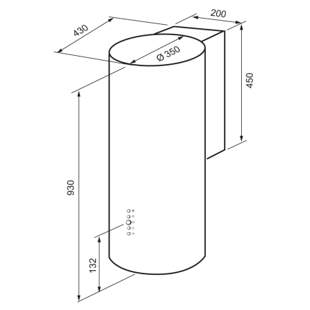 Пристенная вытяжка KRONA TINA 350BLACK3P