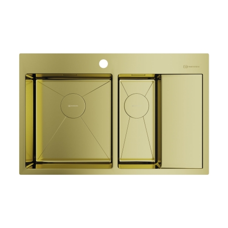 Врезная мойка OMOIKIRI Akisame 78-2-LG-L светлое золото