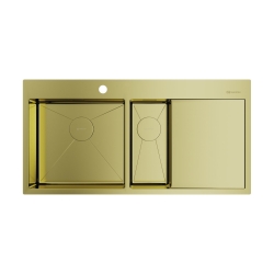 Врезная мойка OMOIKIRI Akisame 100-2-LG-L светлое золото