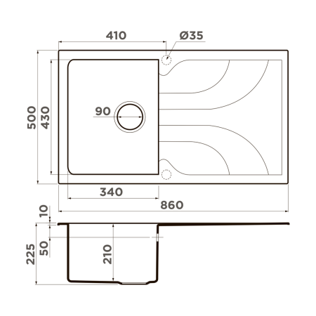 Врезная мойка OMOIKIRI Yasugata 86-WH Tetogranit/белый