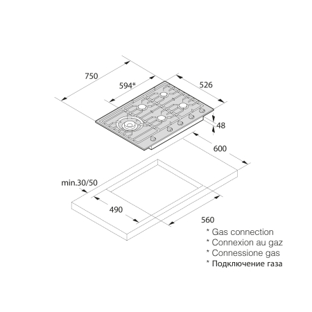 Газовая варочная поверхность ASKO HG1776SB
