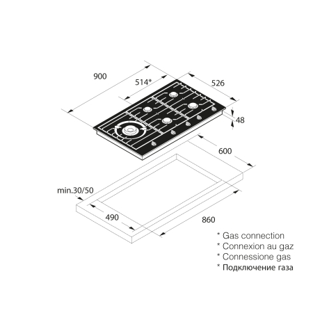 Газовая варочная поверхность ASKO HG1986SB