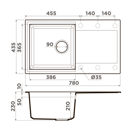 Врезная мойка OMOIKIRI Sakaime 78-SA Tetogranit/бежевый