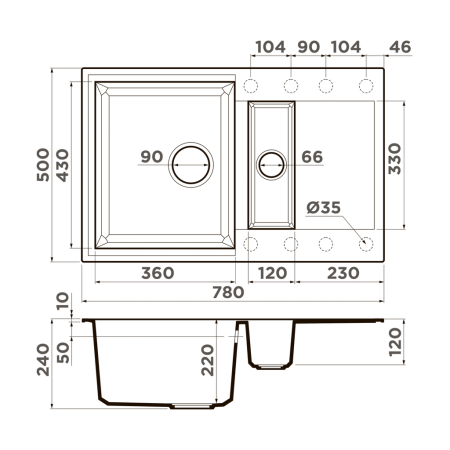 Врезная мойка OMOIKIRI Sakaime 78-2-WH Tetogranit/белый