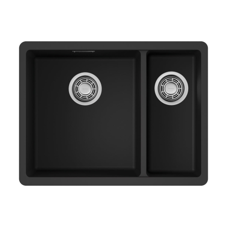 Мойка подстольный монтаж OMOIKIRI Kata 55-2-U-BL ARTGRANIT/черный