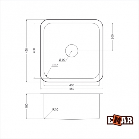 Мойка подстольный монтаж EMAR EMB-127A PVD Nano Satine