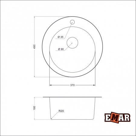 Врезная мойка EMAR 490