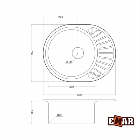 Врезная мойка EMAR 5745