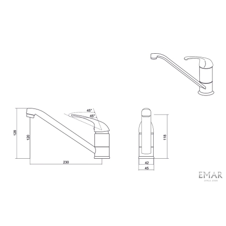 Смеситель EMAR ЕС-3009 хром