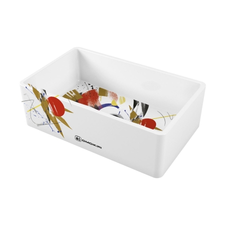 Мойка подстольный монтаж OMOIKIRI Mikura 76-Tokyo Natceramic/white