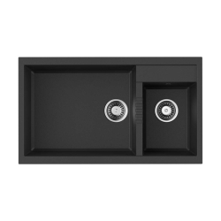 Врезная мойка OMOIKIRI Tedori 86-2-LB-BL Tetogranit/черный