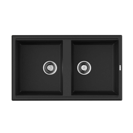 Врезная мойка OMOIKIRI Tedori 86-2-BL Tetogranit/черный