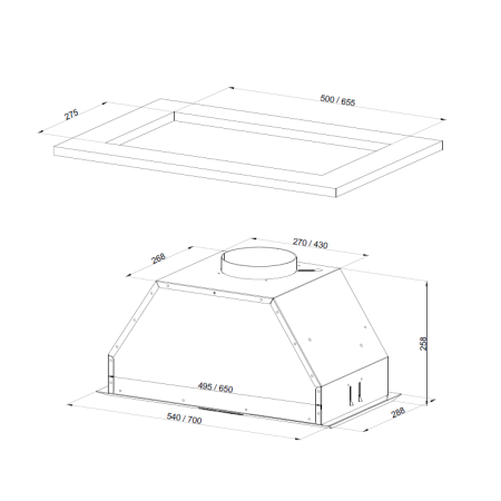 Полновстраиваемая вытяжка KUPPERSBERG INTRO 60 BLACK