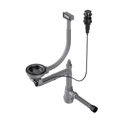 Арматура для одночашевых моек с прямоугольный переливом OMOIKIRI WK-1-GM-A вороненая сталь