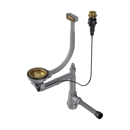 Арматура для одночашевых моек с прямоугольный переливом OMOIKIRI WK-1-AB-Aантичная латунь