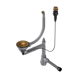 Арматура с клапаном-автоматом для одночашевых моек с круглым OMOIKIRI WK-1CL-R-AB022 античная латунь