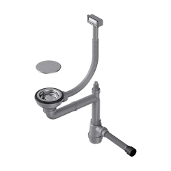 Арматура для одночашевых моек с прямоугольным переливом OMOIKIRI WK-1C-IN нержавеющая сталь