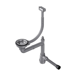 Арматура для одночашевых моек с прямоугольный переливом OMOIKIRI WK-1-IN нержавеющая сталь