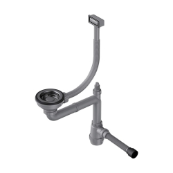 Арматура для одночашевых моек с прямоугольный переливом OMOIKIRI WK-1-GM вороненая сталь