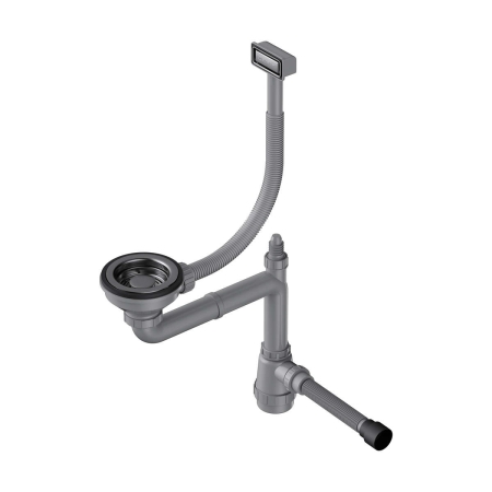 Арматура для одночашевых моек с прямоугольный переливом OMOIKIRI WK-1-GM вороненая сталь