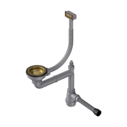 Арматура для одночашевых моек с прямоугольный переливом OMOIKIRI WK-1-AB античная латунь