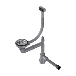 Арматура для одночашевых моек со скрытым переливом OMOIKIRI WK-1-S-IN нержавеющая сталь