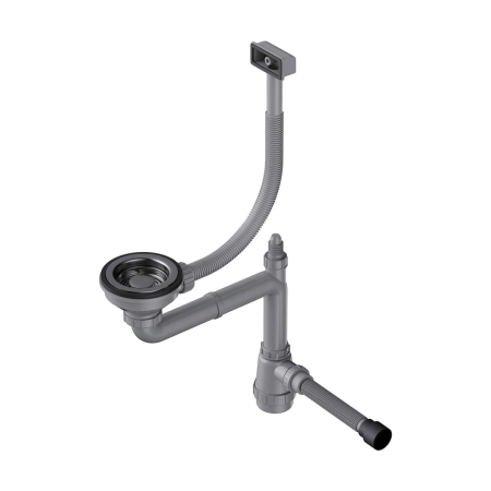 Арматура для одночашевых моек со скрытым переливом OMOIKIRI WK-1-S-GM вороненая сталь