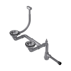 Арматура для полуторачашевых моек с прямоугольным переливом OMOIKIRI WK-1.5-IN