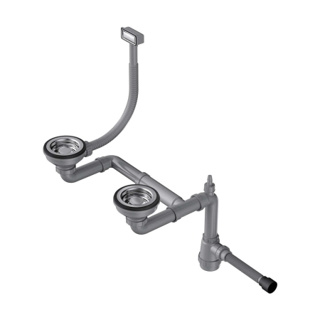 Арматура для полуторачашевых моек с прямоугольным переливом OMOIKIRI WK-1.5-IN