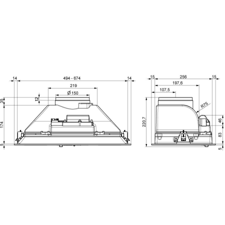 Полновстраиваемая вытяжка ELIKOR Pandora 52П-450 нерж сталь