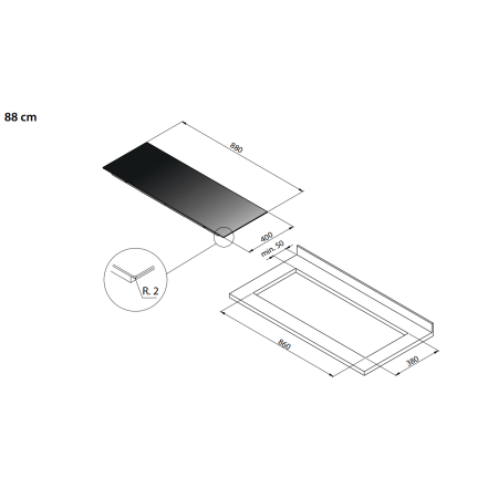 Индукционная варочная поверхность Falmec PIANO INDUZIONE 88x40 Panoramic