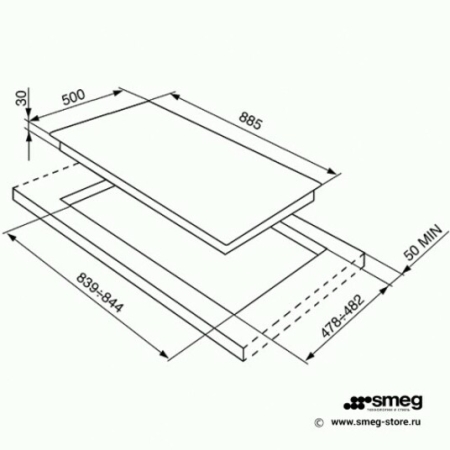 Газовая варочная поверхность SMEG SRV896POGH