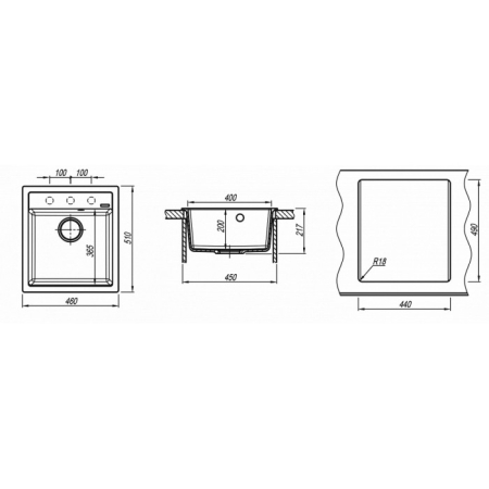 Врезная мойка Florentina ЛИПСИ-460 Жасмин