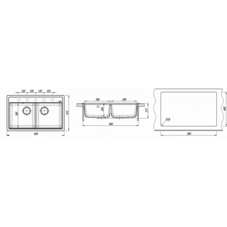 Врезная мойка Florentina ЛИПСИ-820 Шампань