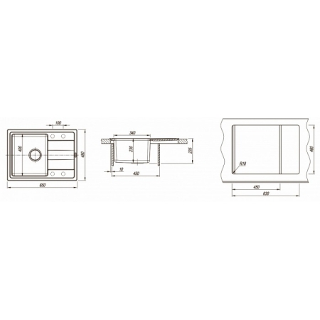 Врезная мойка комбинированная Florentina Комби-650 Жасмин