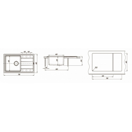 Врезная мойка комбинированная Florentina Комби-780 Песочный