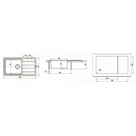 Врезная мойка комбинированная Florentina Комби-860 Жасмин