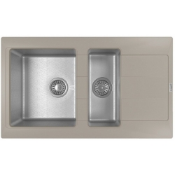 Врезная мойка комбинированная Florentina Комби-860К Грей