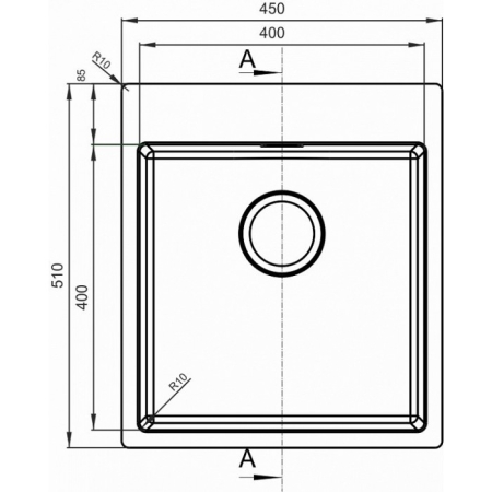 Врезная мойка Florentina Логика-НМ 450.510.10.10 Нержавеющая сталь
